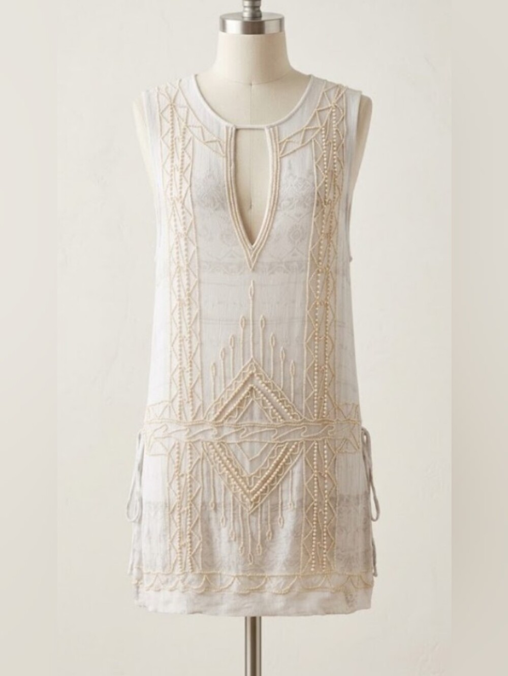Free People Love Story Beaded Mini Dress (Sz S/M) Lux Romantic Cocktail Event